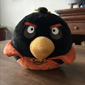 Angry Birds Space Fire Bomb Black Bird 10” Plush 2012 Commonwealth